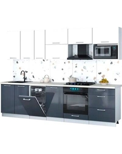 Кухонный гарнитур Интерлиния Мила Gloss 2.9-ПМ4