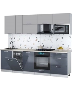 Кухонный гарнитур Интерлиния Мила Gloss 2.6-ПМ4