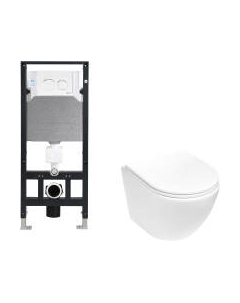 Унитаз подвесной с инсталляцией WeltWasser Amberg 506 + Merzbach 043 MT-WT + Amberg RD-WT Weltwasser