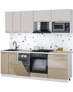 Кухонный гарнитур Интерлиния Мила Gloss 2.25-ПМ4