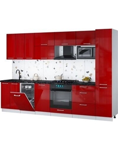 Кухонный гарнитур Интерлиния Мила Gloss 3.1-ПМ4