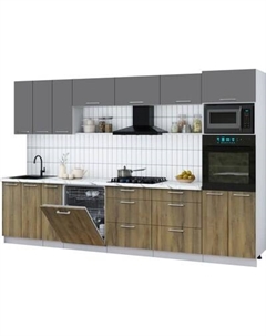 Кухонный гарнитур Интерлиния Мила Gloss 3.3-ПМ1-2