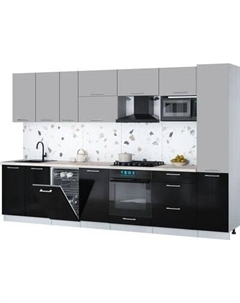 Кухонный гарнитур Интерлиния Мила Gloss 3.3-ПМ4
