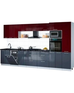 Кухонный гарнитур Интерлиния Мила Gloss 3.7-ПМ3