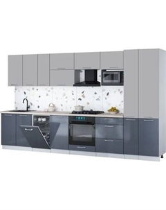 Кухонный гарнитур Интерлиния Мила Gloss 3.6-ПМ4