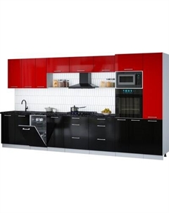 Кухонный гарнитур Интерлиния Мила Gloss 3.9-ПМ3