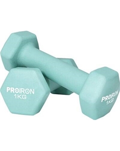 Набор гантелей Proiron Неопреновые гексагональные по 1кг / Г2010НГ