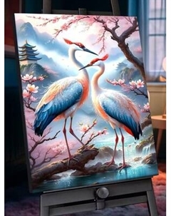 Картина по номерам Флюид Японские журавли 40x50 / SHR0569