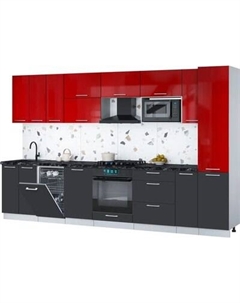 Кухонный гарнитур Интерлиния Мила Gloss 3.4-ПМ4