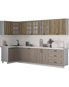 Кухонный гарнитур Интерлиния Мила Деко 1.2x3.2