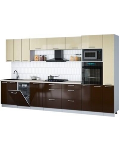 Кухонный гарнитур Интерлиния Мила Gloss 3.6-ПМ3