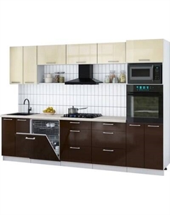 Кухонный гарнитур Интерлиния Мила Gloss 3.0-ПМ1