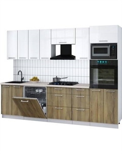 Кухонный гарнитур Интерлиния Мила Gloss 2.8-ПМ1