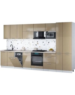 Кухонный гарнитур Интерлиния Мила Gloss 3.6-ПМ4