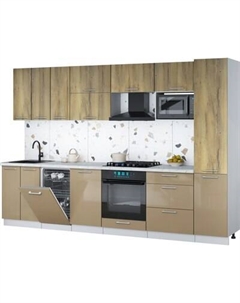 Кухонный гарнитур Интерлиния Мила Gloss 3.1-ПМ4