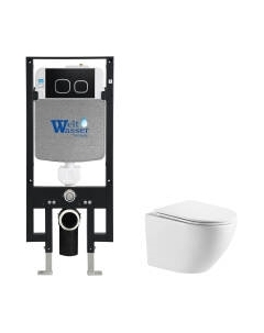 Унитаз подвесной с инсталляцией WeltWasser Amberg 497 + Merzbach 043 GL-WT + Amberg RD-BL Weltwasser