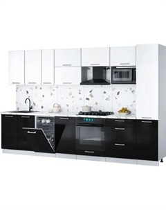 Кухонный гарнитур Интерлиния Мила Gloss 3.3-ПМ4