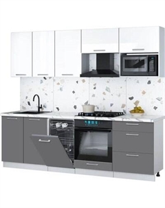 Кухонный гарнитур Интерлиния Мила Gloss 2.45-ПМ4