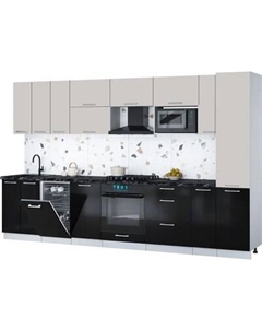 Кухонный гарнитур Интерлиния Мила Gloss 3.4-ПМ4
