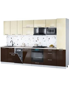 Кухонный гарнитур Интерлиния Мила Gloss 3.3-ПМ4