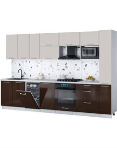 Кухонный гарнитур Интерлиния Мила Gloss 3.2-ПМ4