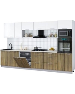 Кухонный гарнитур Интерлиния Мила Gloss 3.4-ПМ1-2