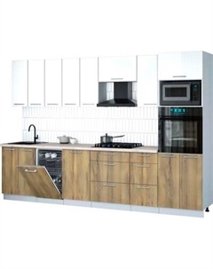 Кухонный гарнитур Интерлиния Мила Gloss 3.1-ПМ3