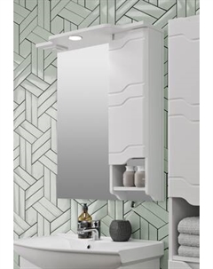 Шкаф с зеркалом для ванной Runo Стиль 65 правый