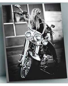 Картина по номерам Флюид Блондинка на мотоцикле 40x50 / QHR0010