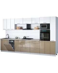 Кухонный гарнитур Интерлиния Мила Gloss 3.6-ПМ3