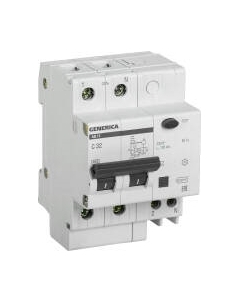 Дифференциальный автомат Generica АД12 2Р 32А 100мА / MAD15-2-032-C-100