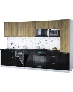 Кухонный гарнитур Интерлиния Мила Gloss 3.3-ПМ4