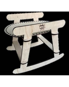 Аксессуар для пупса ОМурМебель Качалка с гравировкой 30x20см Омурмебель