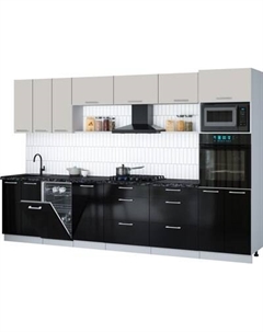 Кухонный гарнитур Интерлиния Мила Gloss 3.3-ПМ3