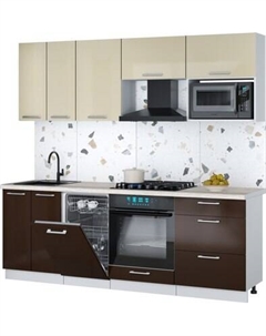 Кухонный гарнитур Интерлиния Мила Gloss 2.25-ПМ4