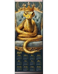 Картина по номерам Флюид Календарь. Королевская змея 2025 35x88 /PBR0004