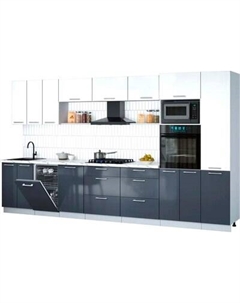 Кухонный гарнитур Интерлиния Мила Gloss 3.7-ПМ3