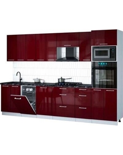 Кухонный гарнитур Интерлиния Мила Gloss 3.1-ПМ3