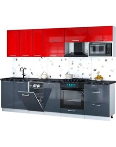 Кухонный гарнитур Интерлиния Мила Gloss 2.9-ПМ4