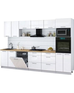 Кухонный гарнитур Интерлиния Мила Gloss 3.2-ПМ1