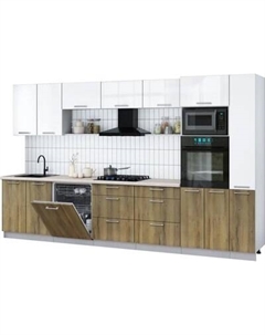 Кухонный гарнитур Интерлиния Мила Gloss 3.5-ПМ1