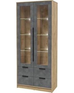 Шкаф с витриной Интерлиния Концепт КТ-ШВ2 с подсветкой