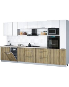 Кухонный гарнитур Интерлиния Мила Gloss 3.6-ПМ3