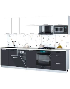 Кухонный гарнитур Интерлиния Мила Gloss 2.9-ПМ4
