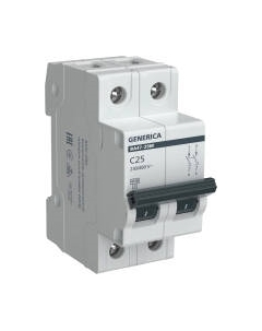 Выключатель автоматический Generica ВА 47-29М 2Р C 25А 4.5кА / MVA21-2-025-C-G