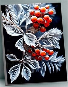 Картина по номерам Флюид Алые гроздья рябины 40x50 / BQH0006