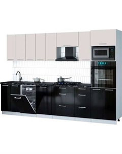 Кухонный гарнитур Интерлиния Мила Gloss 3.1-ПМ3