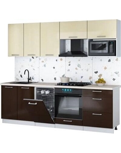 Кухонный гарнитур Интерлиния Мила Gloss 2.45-ПМ4