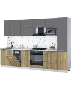 Кухонный гарнитур Интерлиния Мила Gloss 3.1-ПМ4