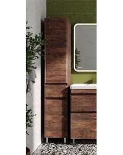 Шкаф-пенал для ванной Symbolite Атлантика 35 Люкс Plus с корзиной